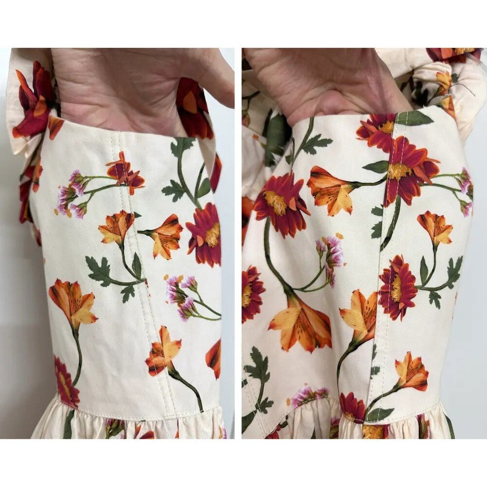 Agua by Agua Bendita Cream Maxi Dress with Red & Orange Floral Print - Picture 5 of 8